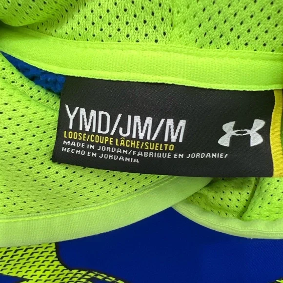 Under Armour Kids Blue and Neon Yellow Hoodie - Picture 2 of 9